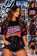 In My Spurs Girl Era Sequence Crop Top