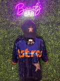Astros Crop Sequin Game Day Top