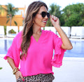 Aly & Co Ruffle Sleeve Top