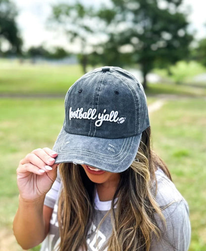 Football Y’all Embroidered Charcoal Hat