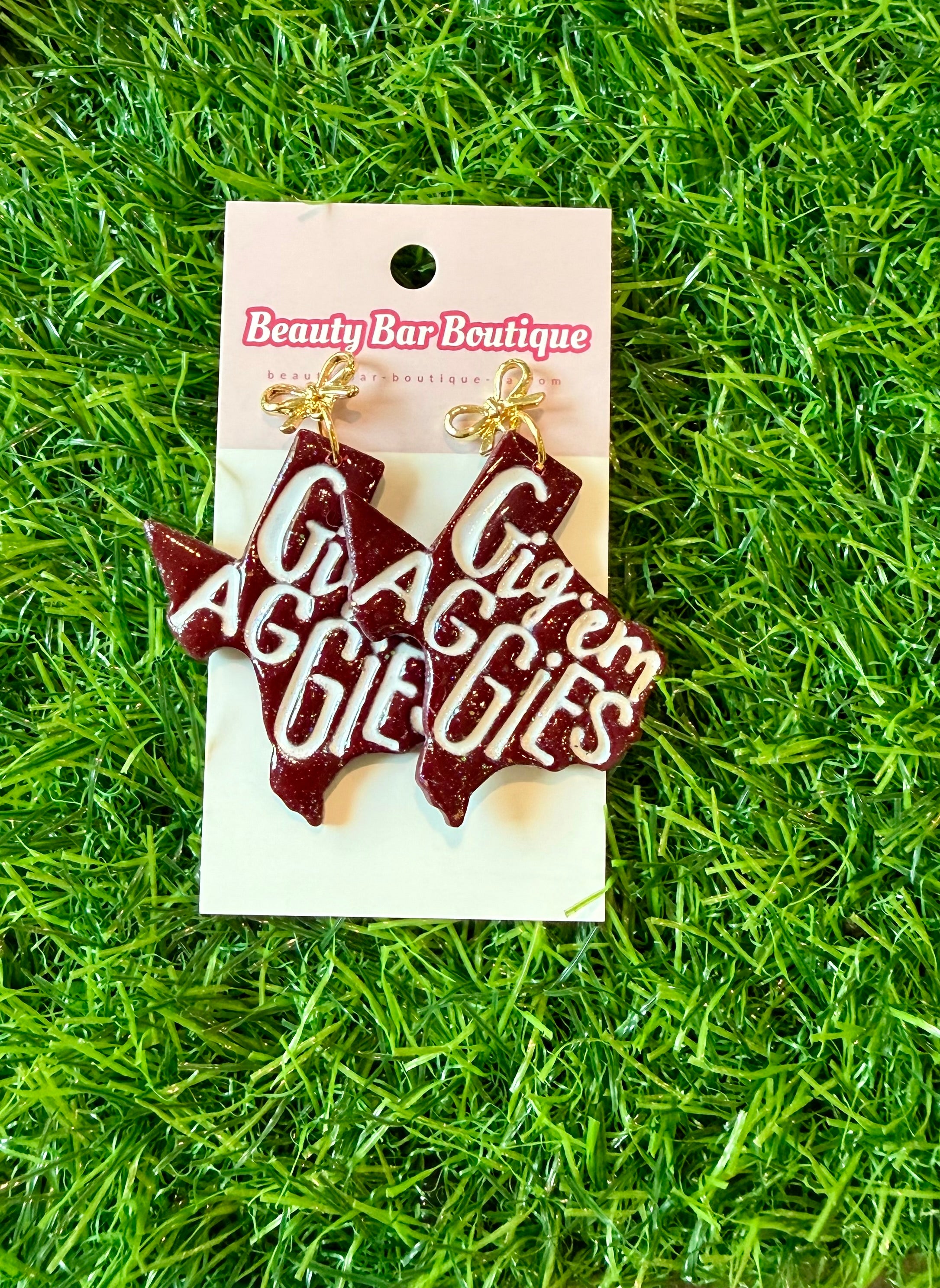 Custom TX Gig'em Aggies Earrings