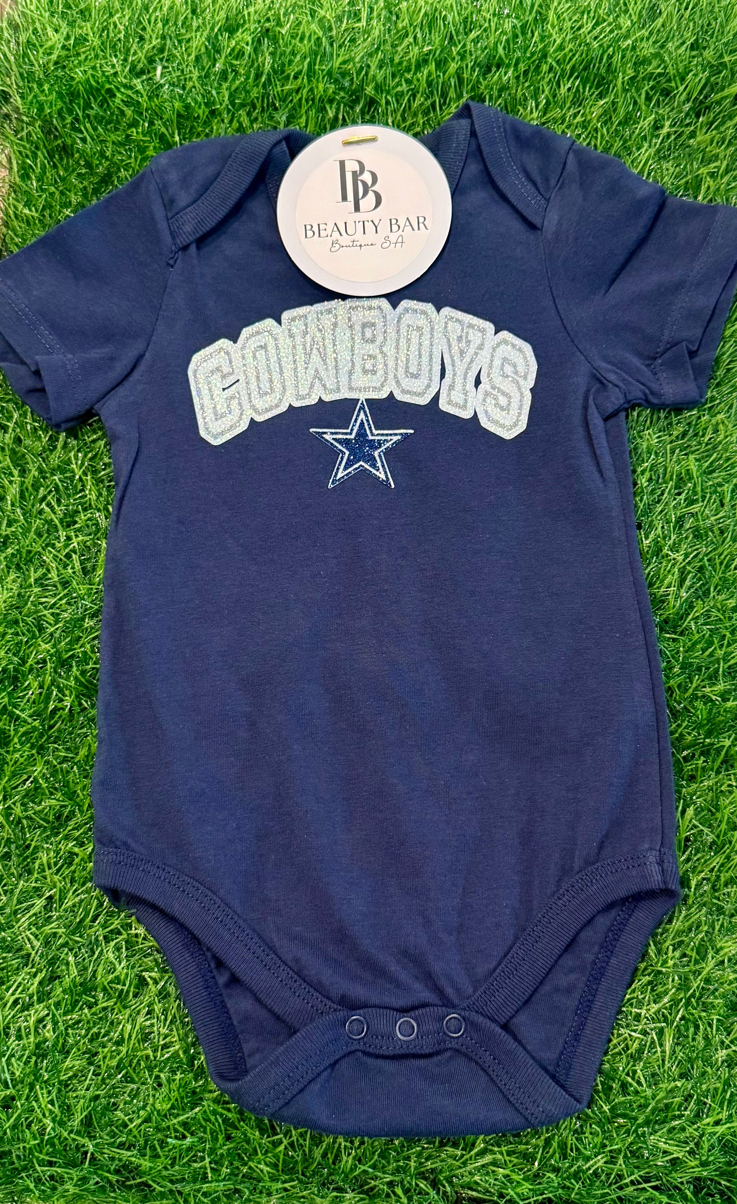 Cowboys Game Day Glitter Onesie