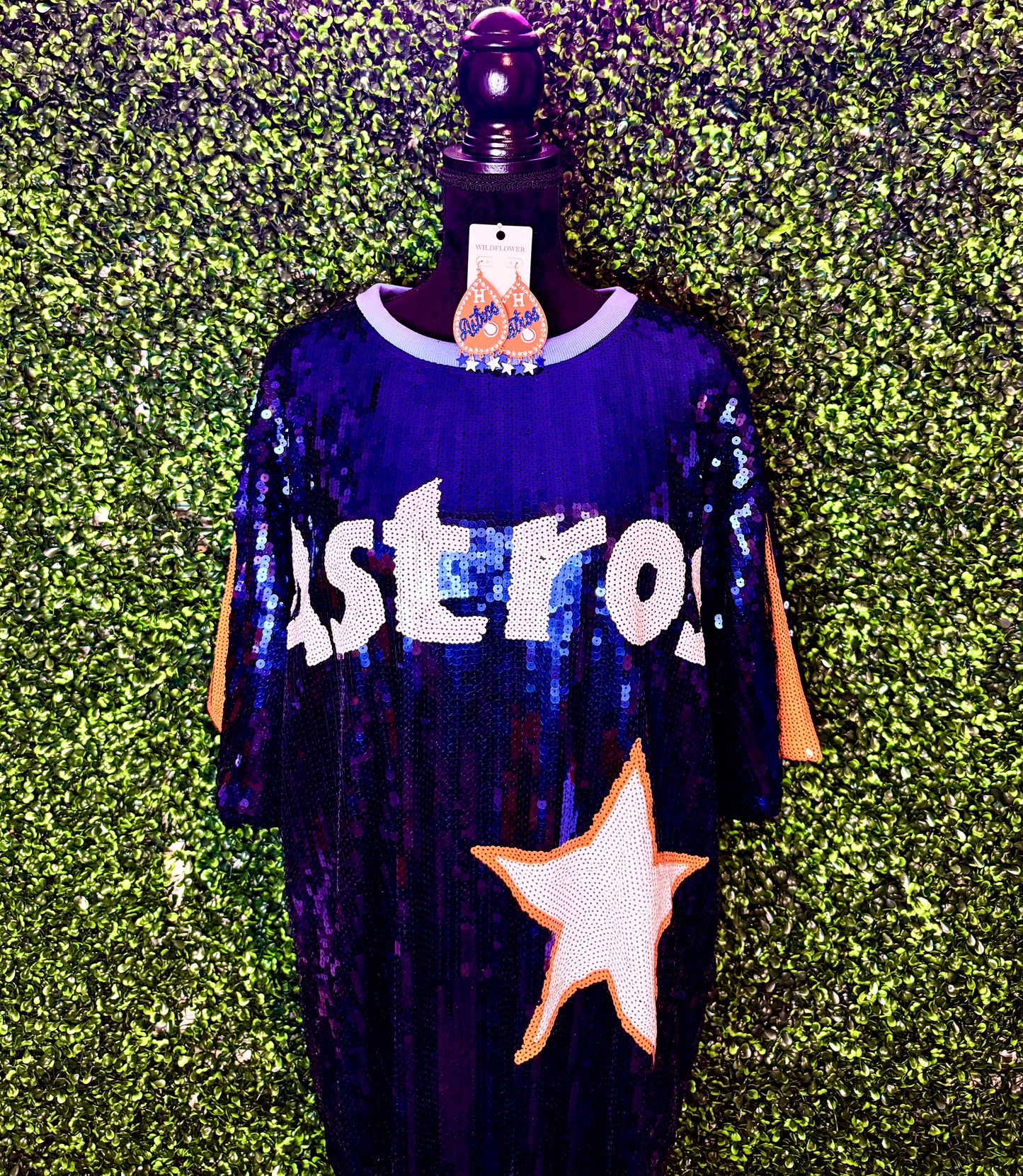 Astros Sequin Varsity Dress/Top