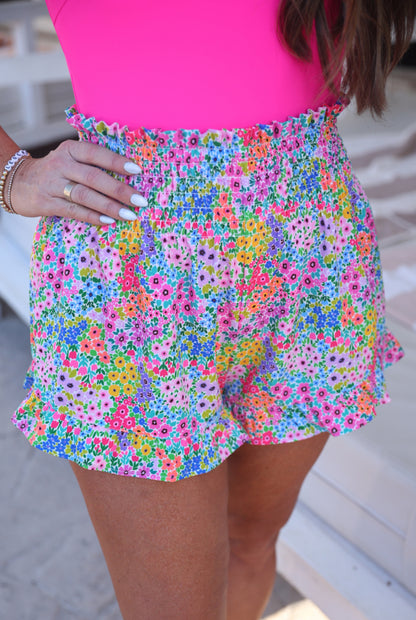 Flower Power High Waist Shorts