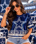 IT’S GAME DAY COWBOYS SEQUIN TOP