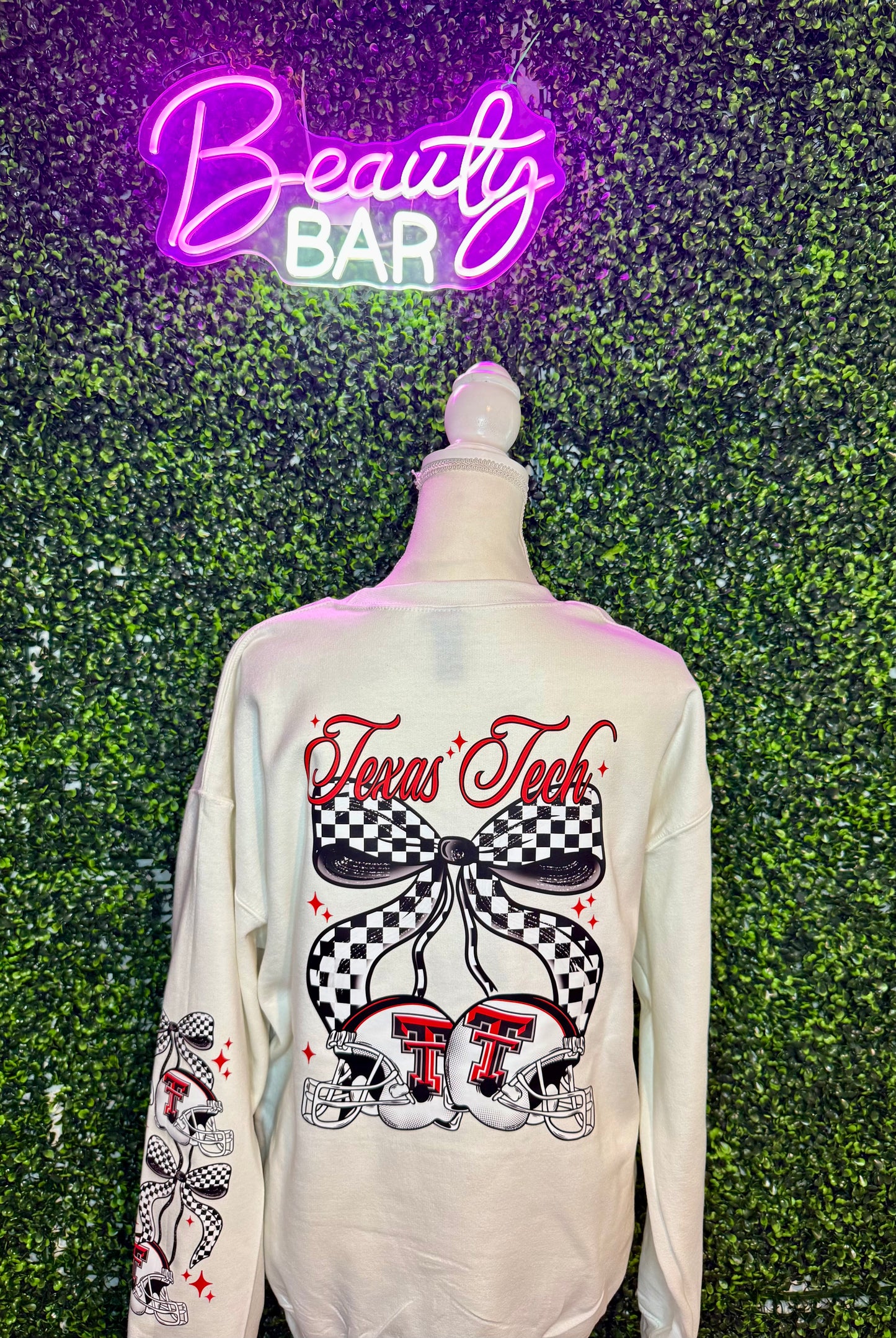 Checkered Bow TX Tech Sweatshirt