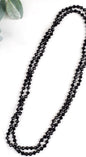 The Essential Double Wrap Beaded Necklace- Black