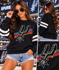 Spurs Rhinestone Varsity Sweatshirt
