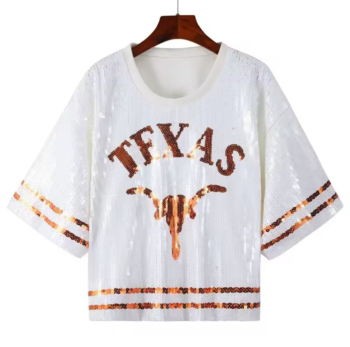 Texas Horn Sequin Top