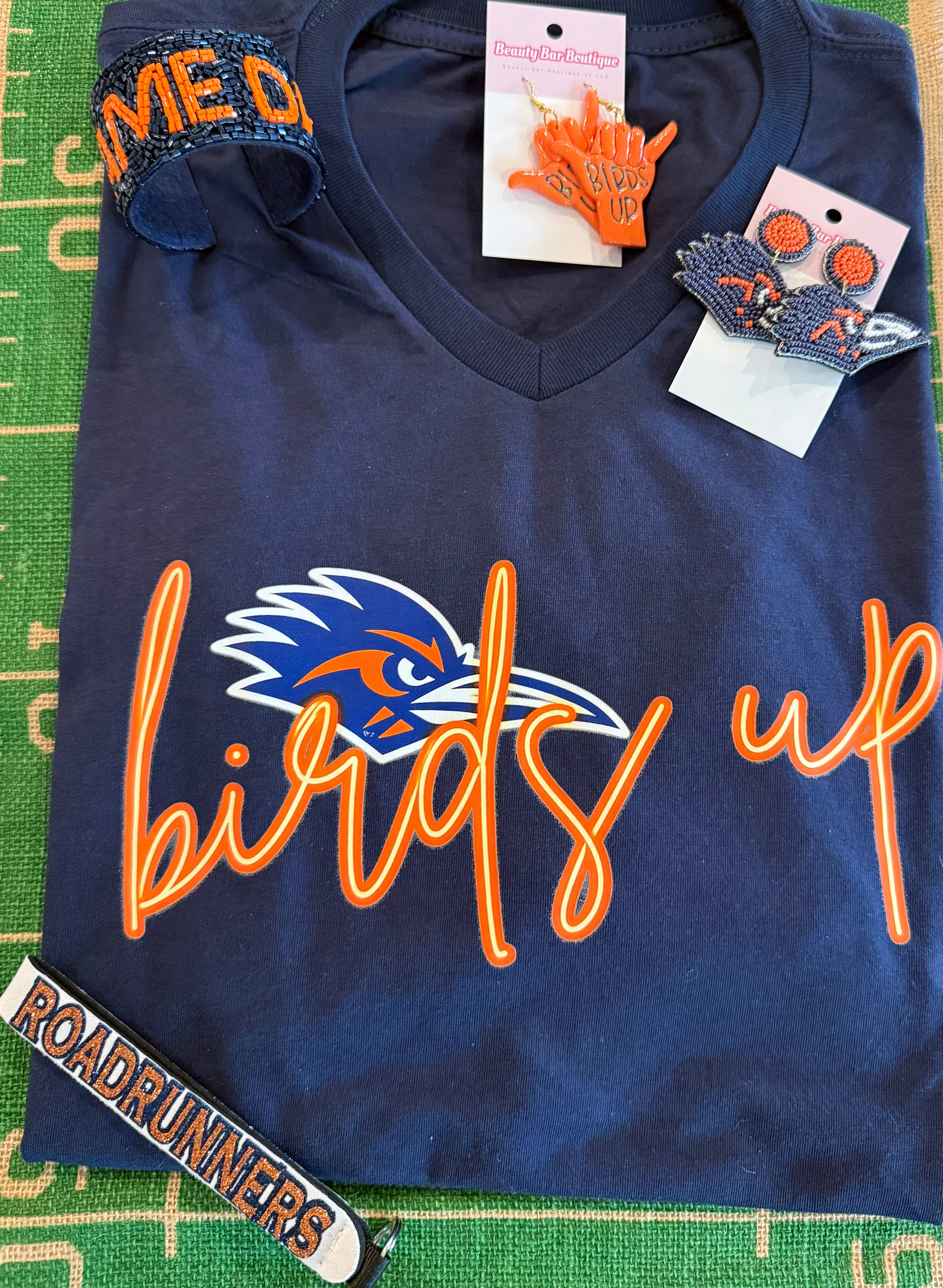 Birds Up V-Neck Tee