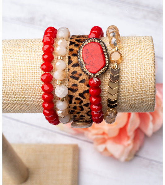 Wine & Dine Leopard Bracelet Set