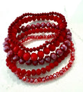 Red Beaded Bracelet Set