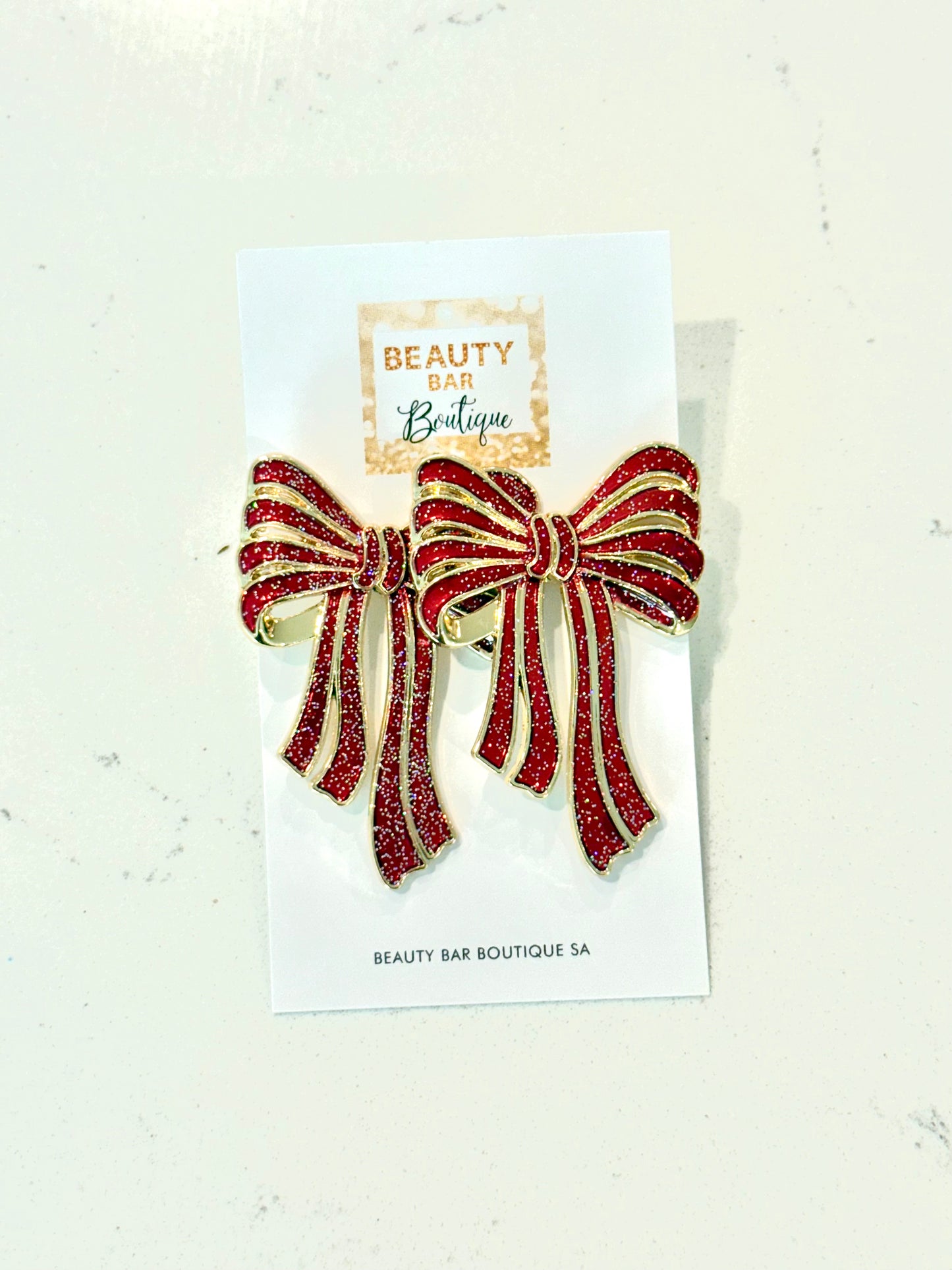 Christmas Bow Stud Earrings