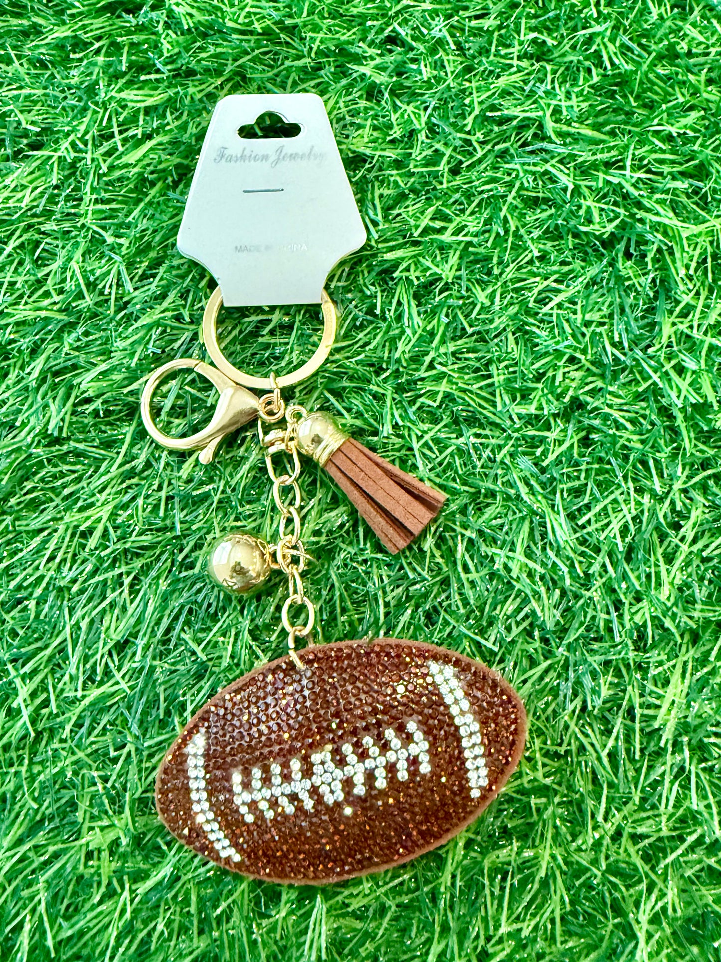 Bling Football Keychain