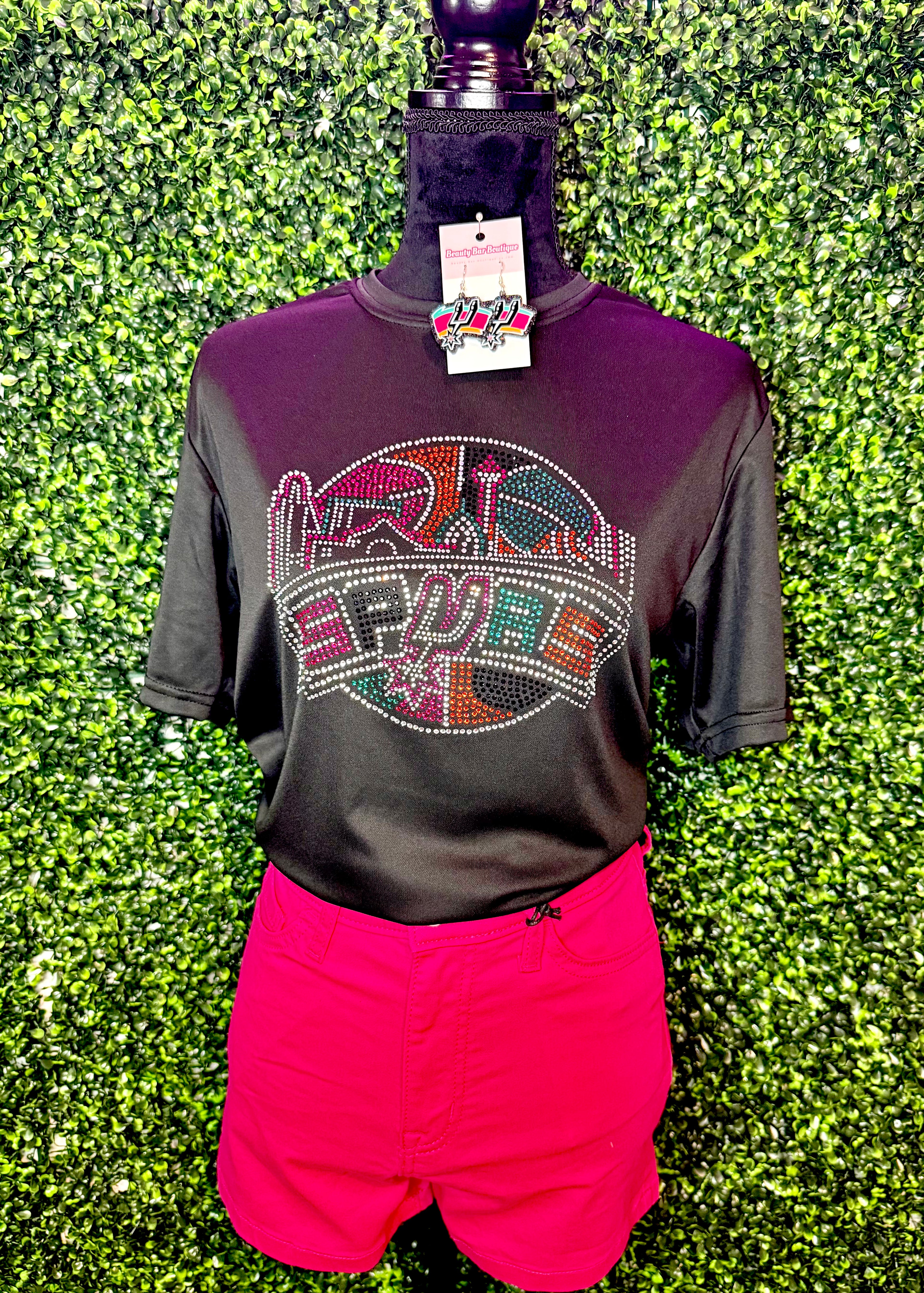 Spurs Skyline Rhinestone Tee