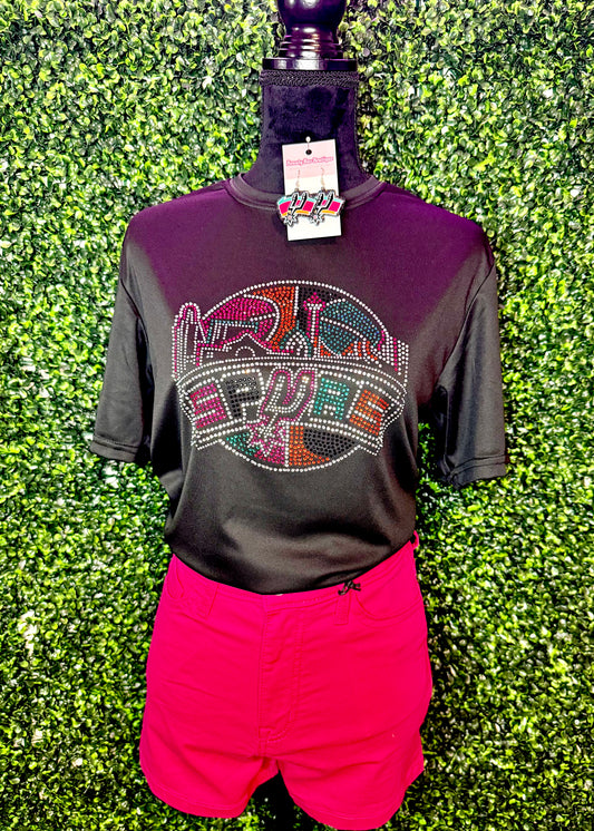 Spurs Skyline Rhinestone Tee