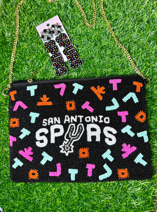 Viva Los Spurs Beaded Purse