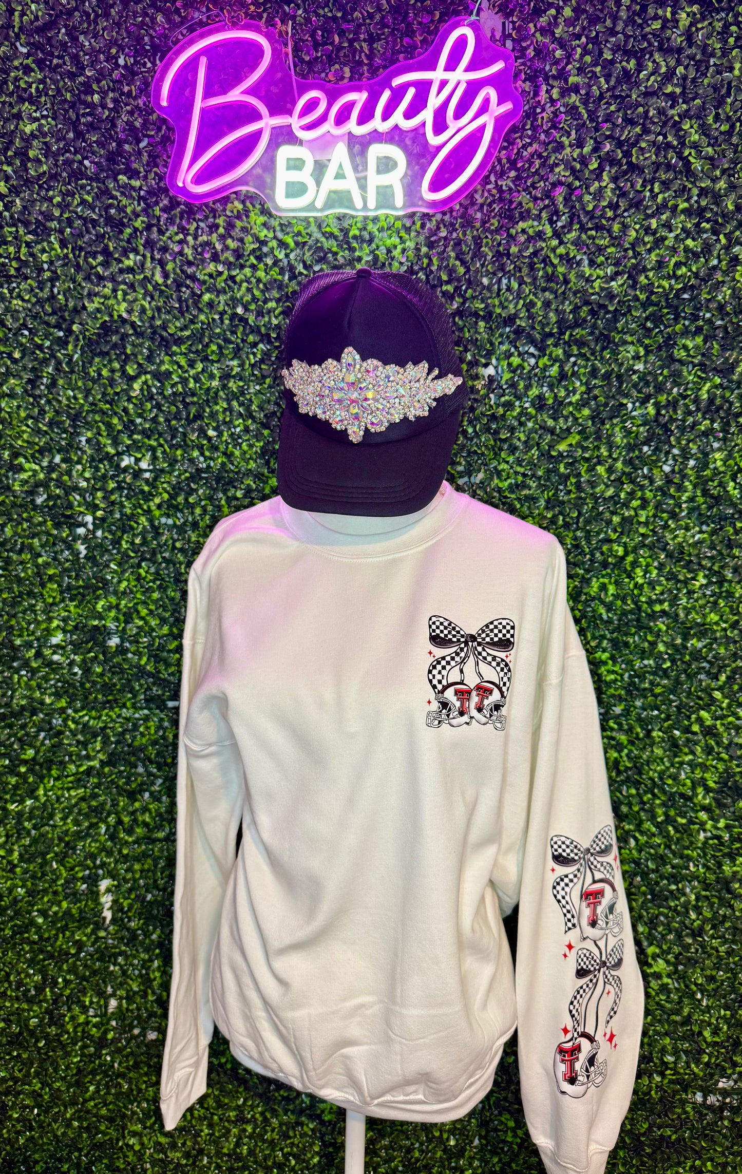 Checkered Bow TX Tech Sweatshirt