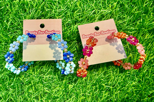 Beaded Floral Hoops
