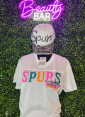 Spurs V-Neck Crop - White