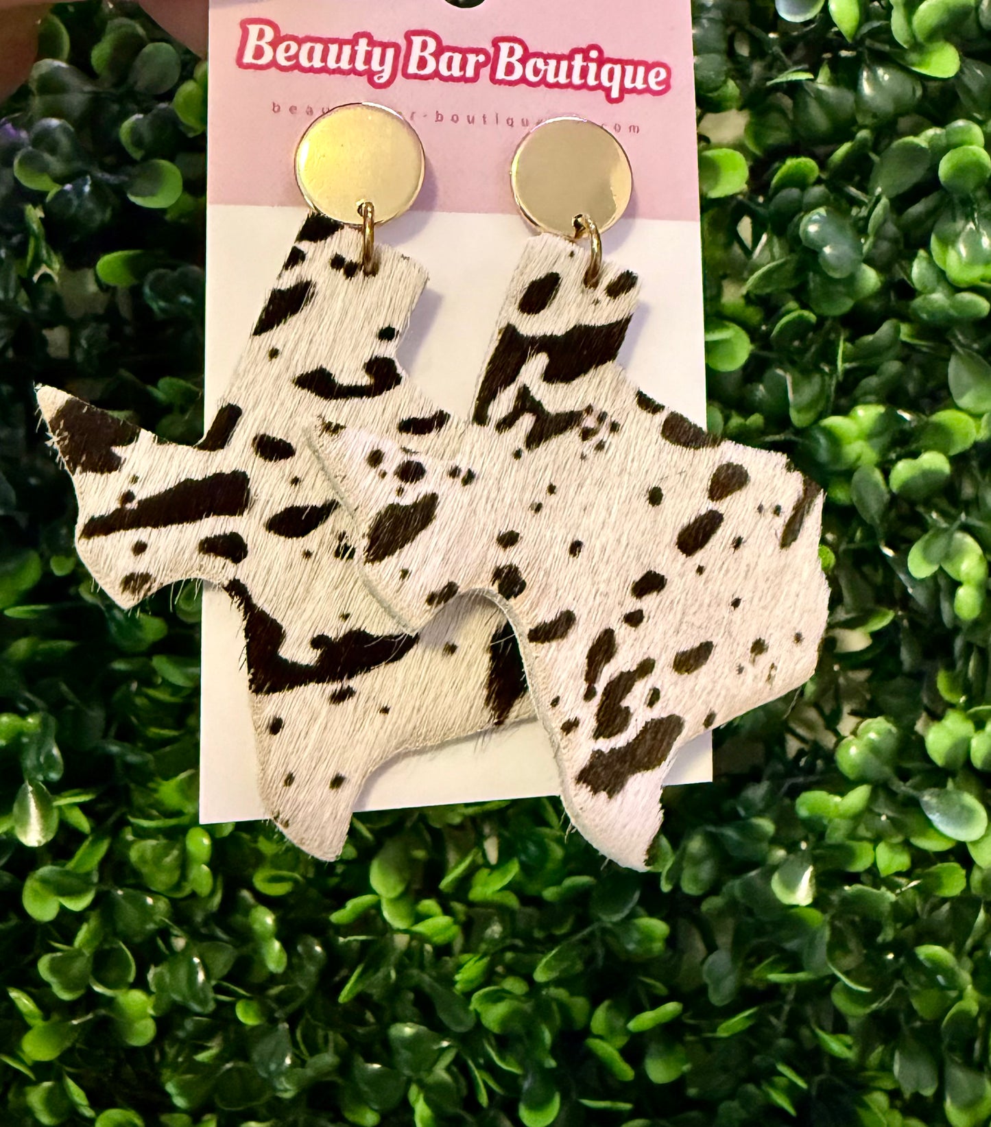 Cowhide Texas Earrings