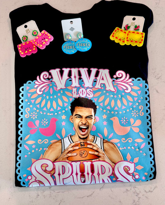 Viva Los Spurs Blinged Papel Picado Tee