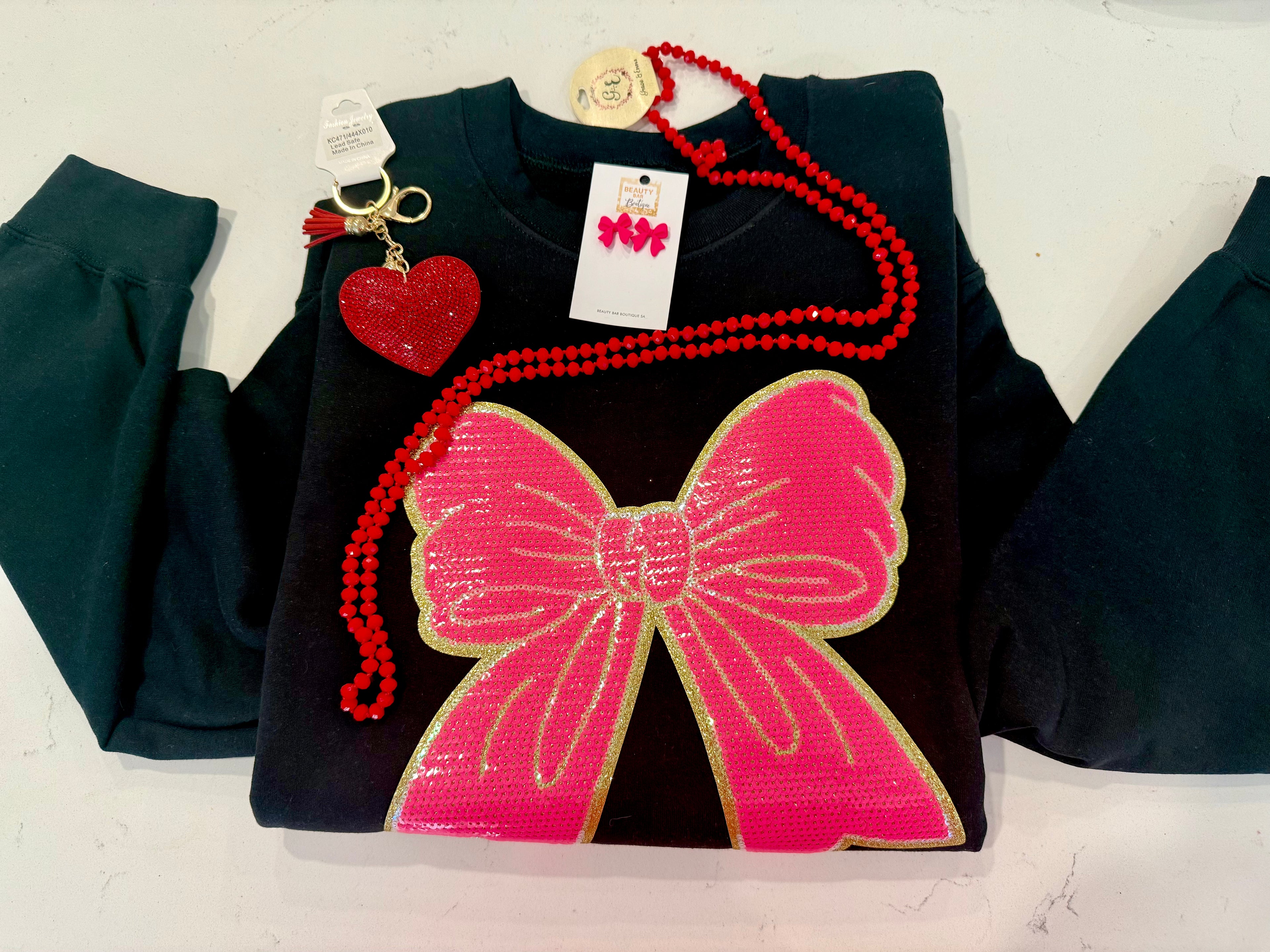 I Like Big Bows Sequin Sweatshirt