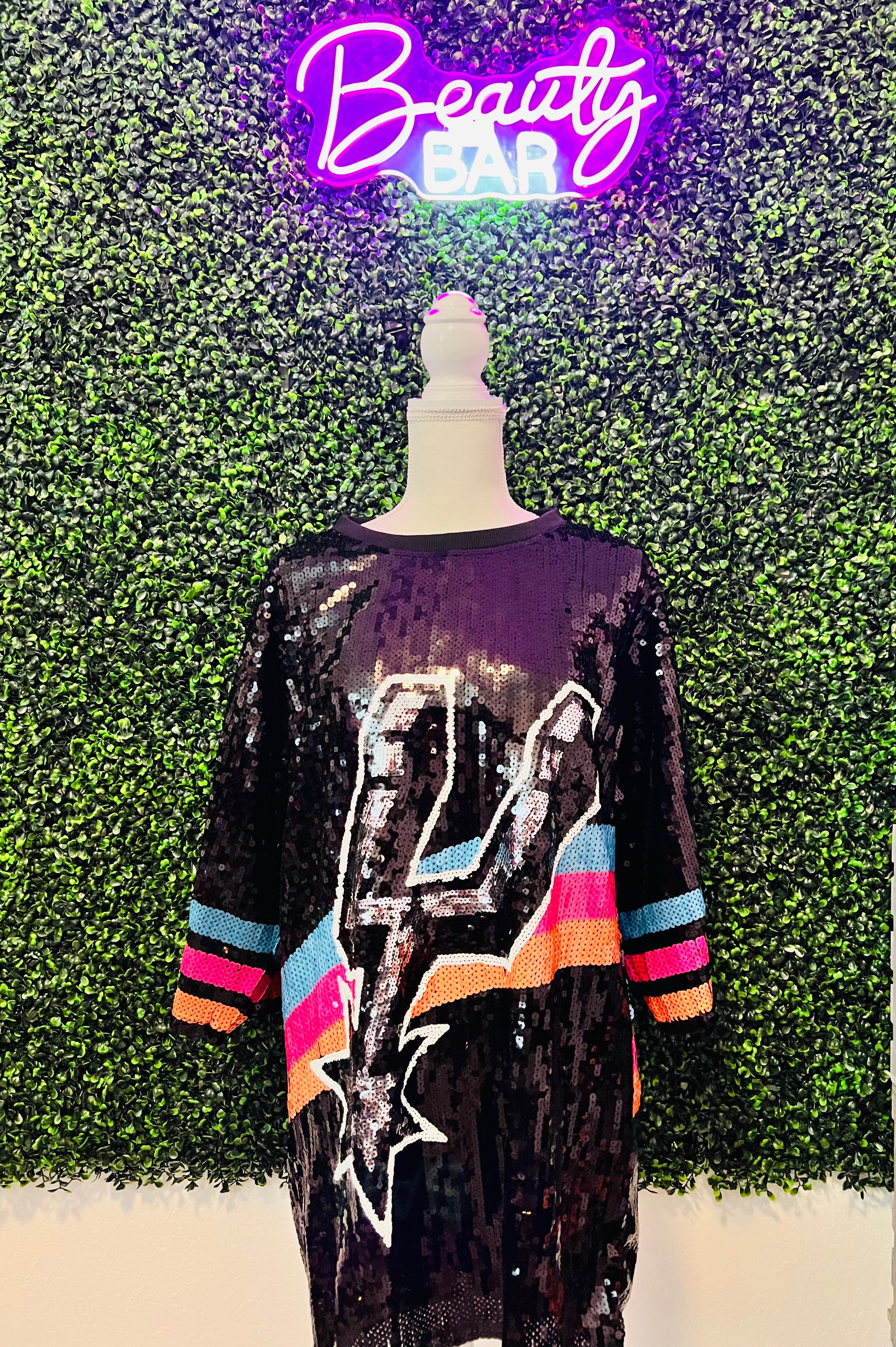 Spurs Sequin Dress/Top- Black