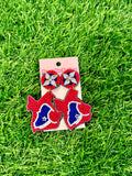 Beaded Texans Earrings