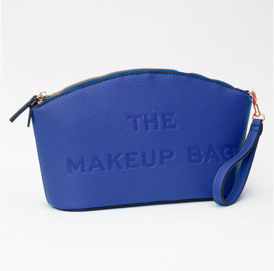 Blue Embossed The Makeup Bag