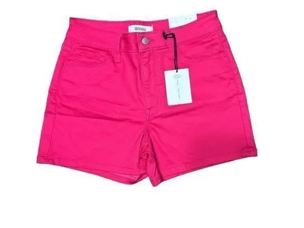 Retro High Waist Shorts- Fuchsia