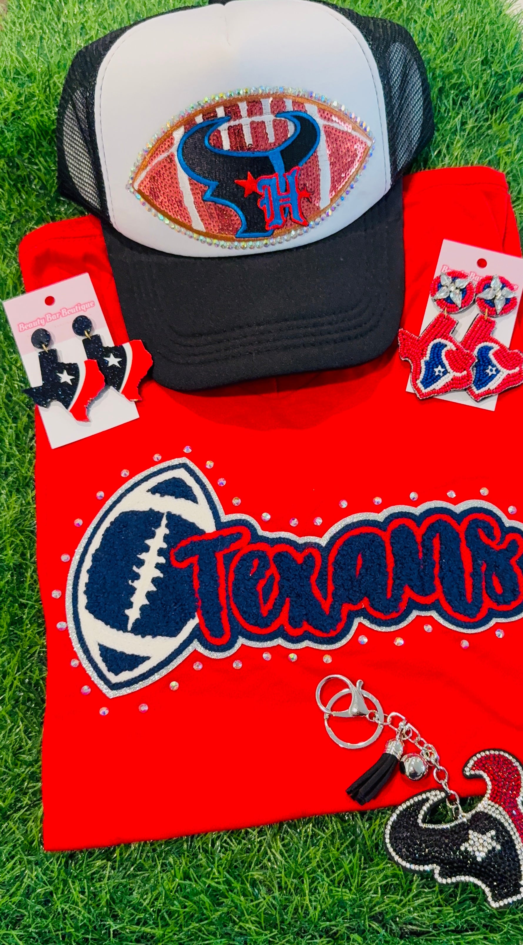 Texans Bling V-Neck Tee
