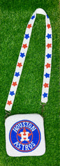 Astros Fully Beaded Purse & Purse Strap