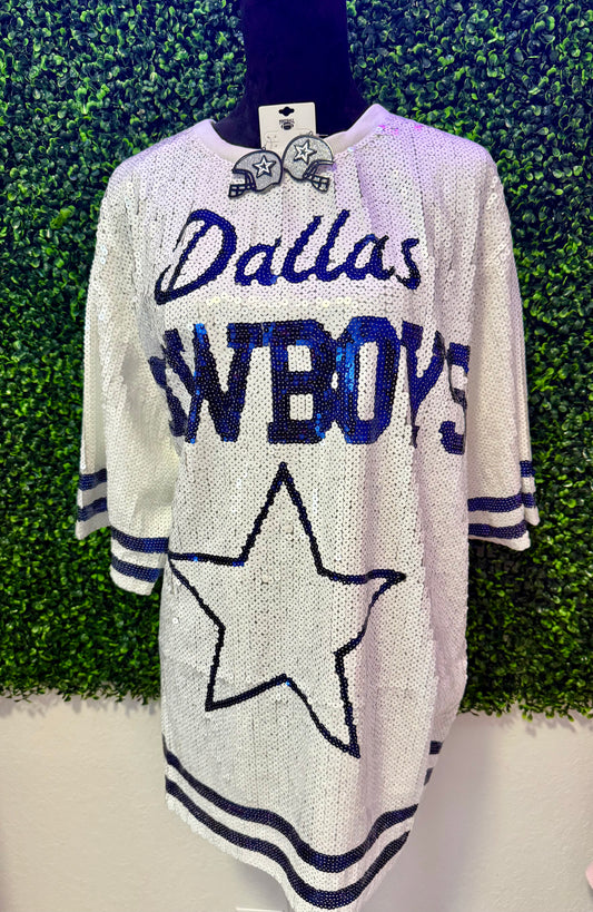 Dallas Cowboys White Sequin Top/ Dress