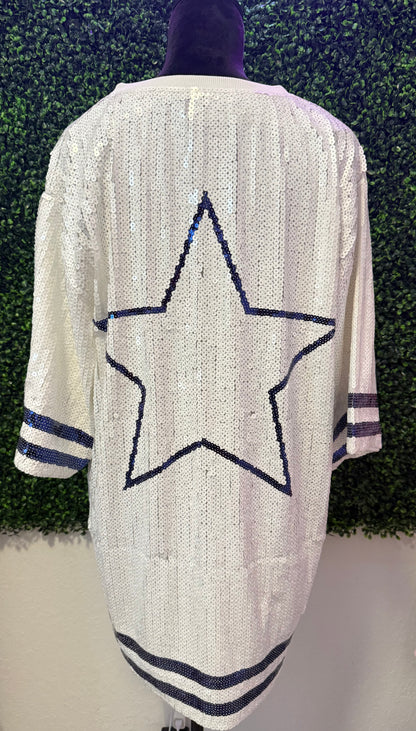 Dallas Cowboys White Sequin Top/ Dress