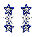BLUE BEADED PEARL STAR
EARRINGS