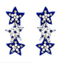 BLUE BEADED PEARL STAR
EARRINGS