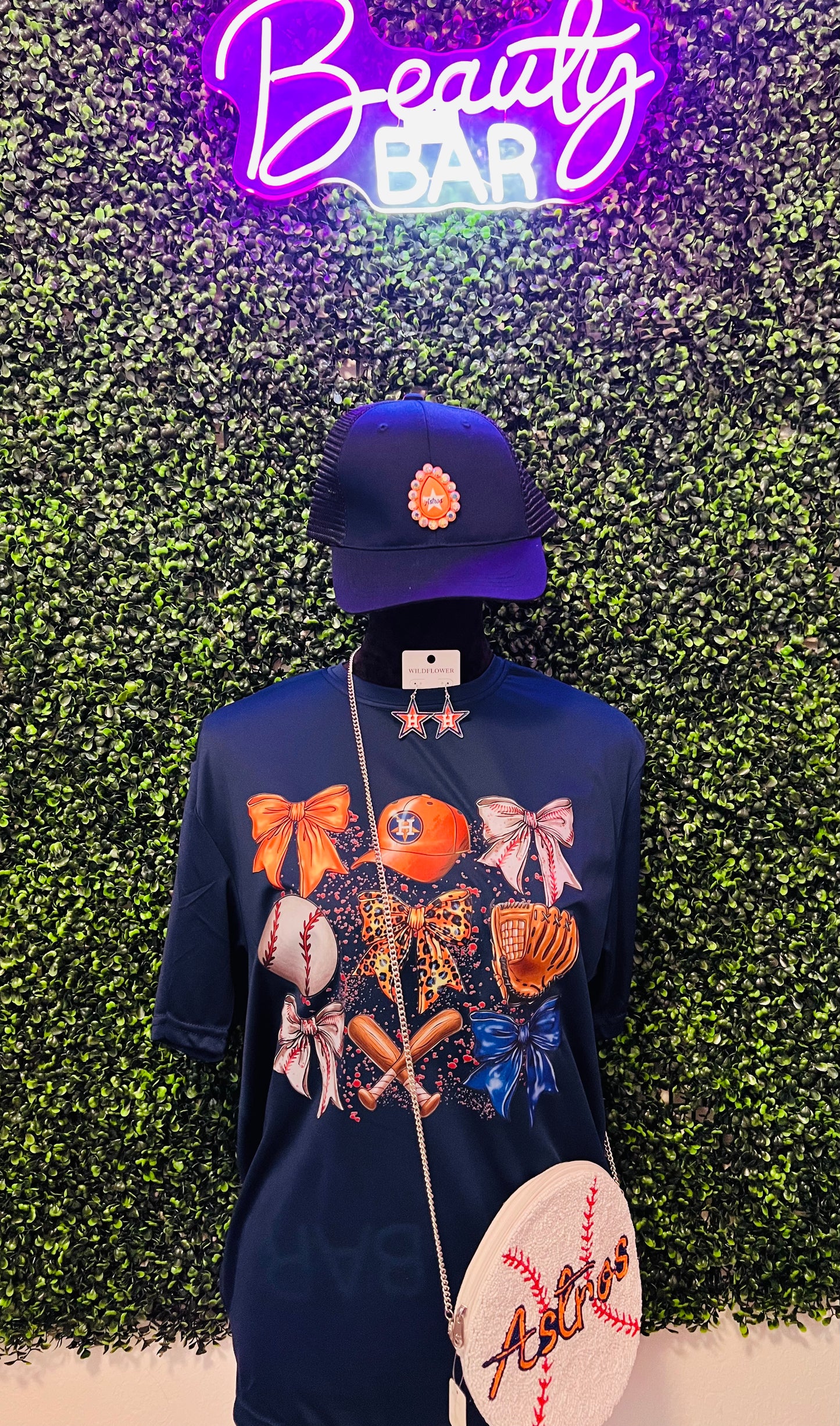 Astros Bows & Baseball Tee