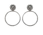 Silver Stone Hoop Earrings