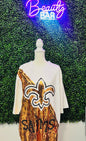 Saints Sequin White/ Gold Dress/ Top