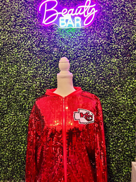 KC Chiefs Sequin Bomber Jacket