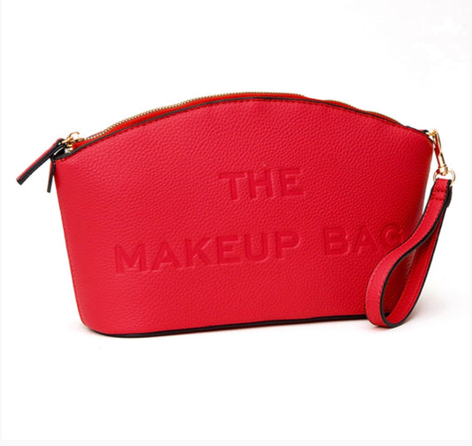Red Embossed The Makeup Bag