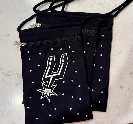 Spurs Blinged Canvas Purse