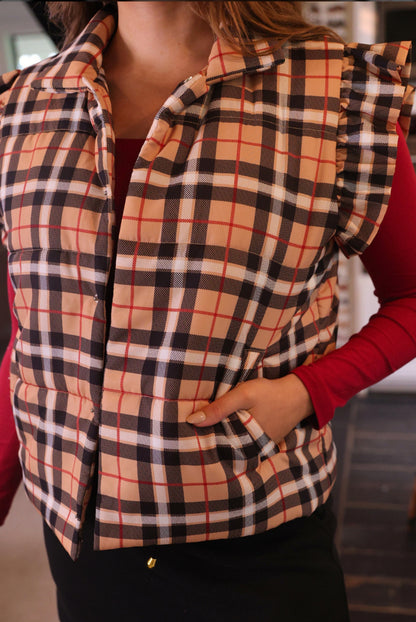 Nora Plaid Puffer Vest