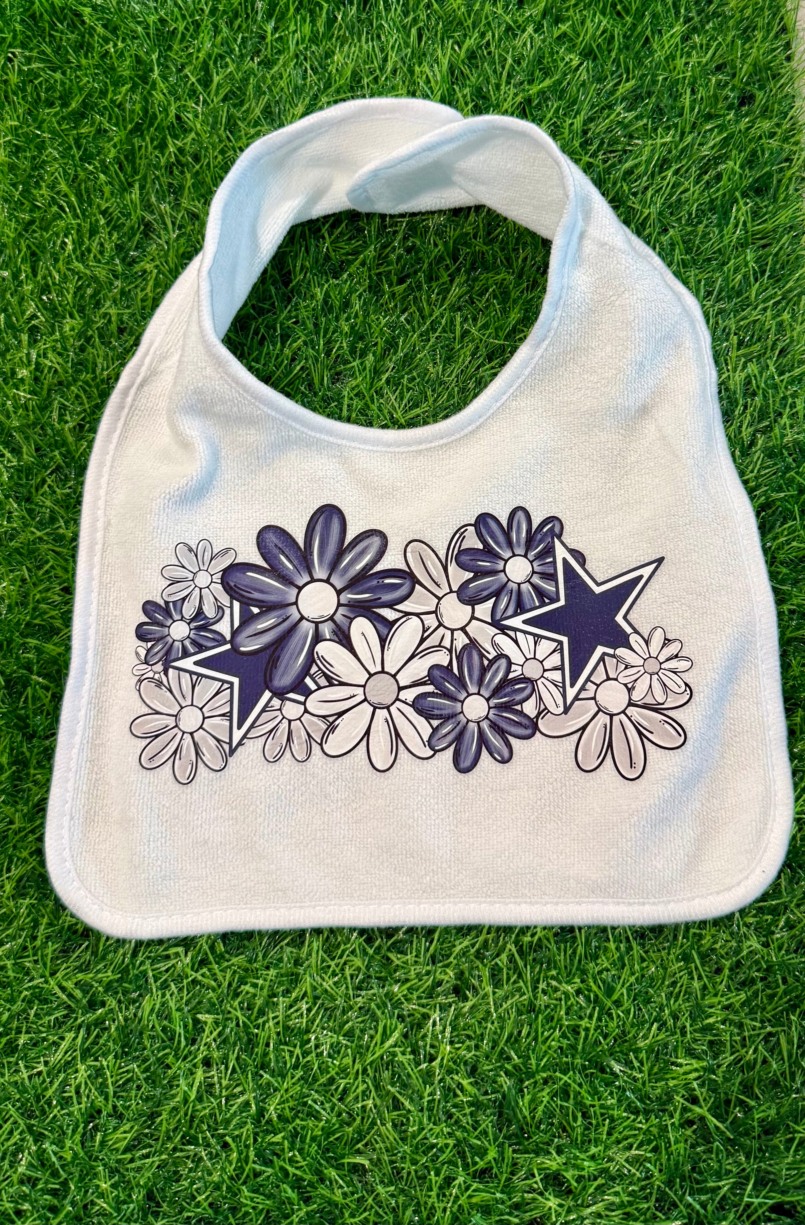 Cowboys & Flowers Baby Bib