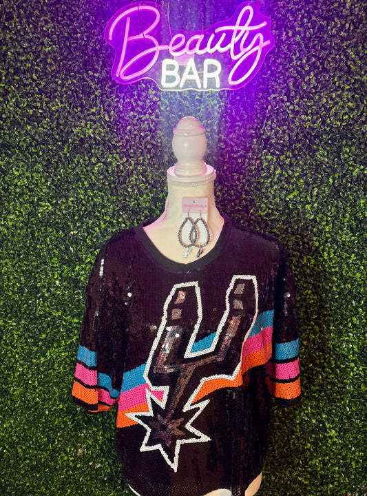 Spurs Sequin Crop Top