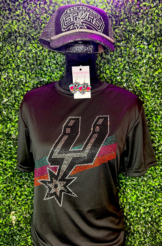 Spurs Two Shots Rhinestone Tee