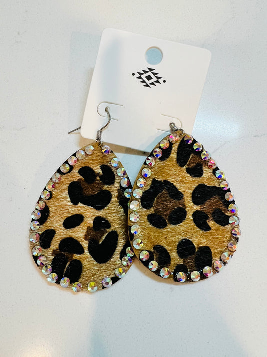 Leopard & Bling Earrings