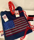 Rhinestone USA Flag Tee