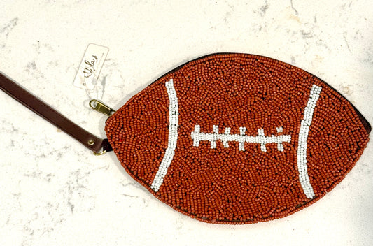 Beaded Football Wristlet